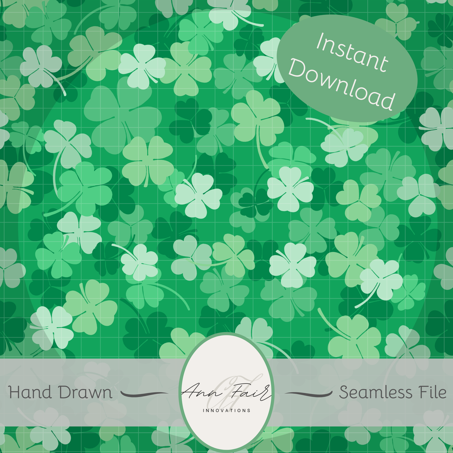 Clover Patch Complete Collection Bundle Seamless Hand Drawn Digital Pattern | 300 DPI PNG | Instant Download