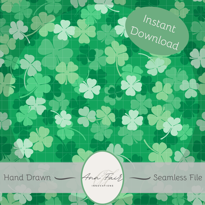 Clover Patch Complete Collection Bundle Seamless Hand Drawn Digital Pattern | 300 DPI PNG | Instant Download