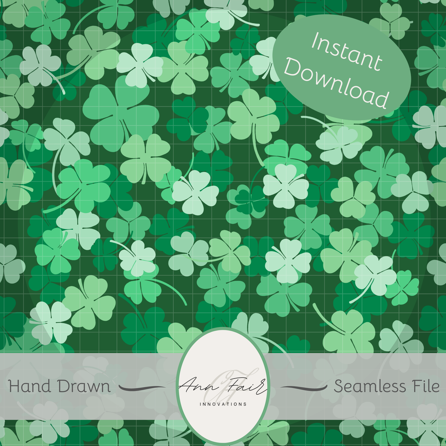 Clover Patch Complete Collection Bundle Seamless Hand Drawn Digital Pattern | 300 DPI PNG | Instant Download