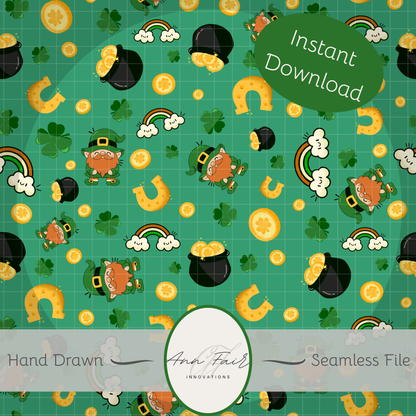 Leprechaun Dreams Complete Collection Bundle Seamless Hand Drawn Digital Pattern | 300 DPI PNG | Instant Download