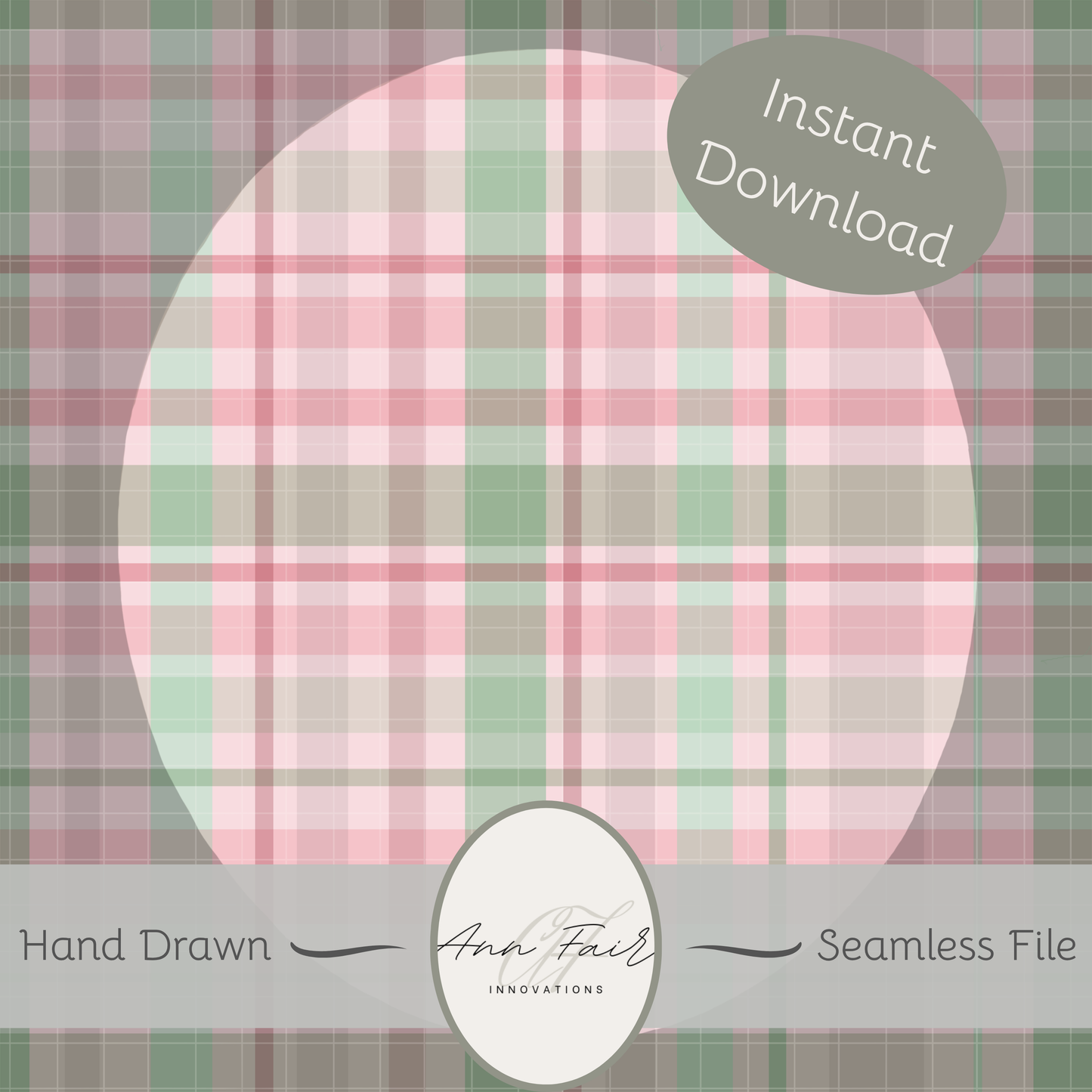 Coquette Plaid Seamless Hand Drawn Digital Pattern | 300 DPI PNG | Instant Download
