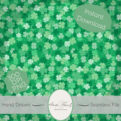 Clover Patch Complete Collection Bundle Seamless Hand Drawn Digital Pattern | 300 DPI PNG | Instant Download