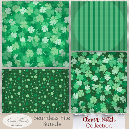 Clover Patch Complete Collection Bundle Seamless Hand Drawn Digital Pattern | 300 DPI PNG | Instant Download