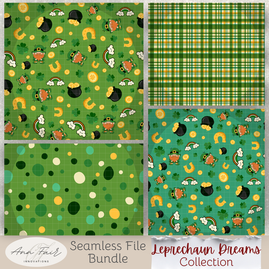 Leprechaun Dreams Complete Collection Bundle Seamless Hand Drawn Digital Pattern | 300 DPI PNG | Instant Download