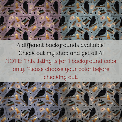 Nevermore Seamless Hand Drawn Digital Pattern | 300 DPI PNG | Instant Download |Edgar Allan Poe | The Raven