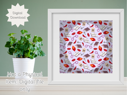 My Smutty Valentine Seamless PNG 20oz Skinny Tumbler Wrap | Sublimation 300 DPI Straight Tumbler Wrap | PNG Digital Wrap Digital Download