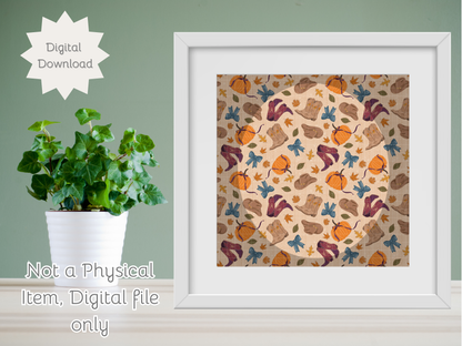 Autumn Cowgirl Seamless PNG 20oz Skinny Tumbler Wrap | Sublimation 300 DPI Straight Tumbler Wrap | PNG Digital Wrap Digital Download