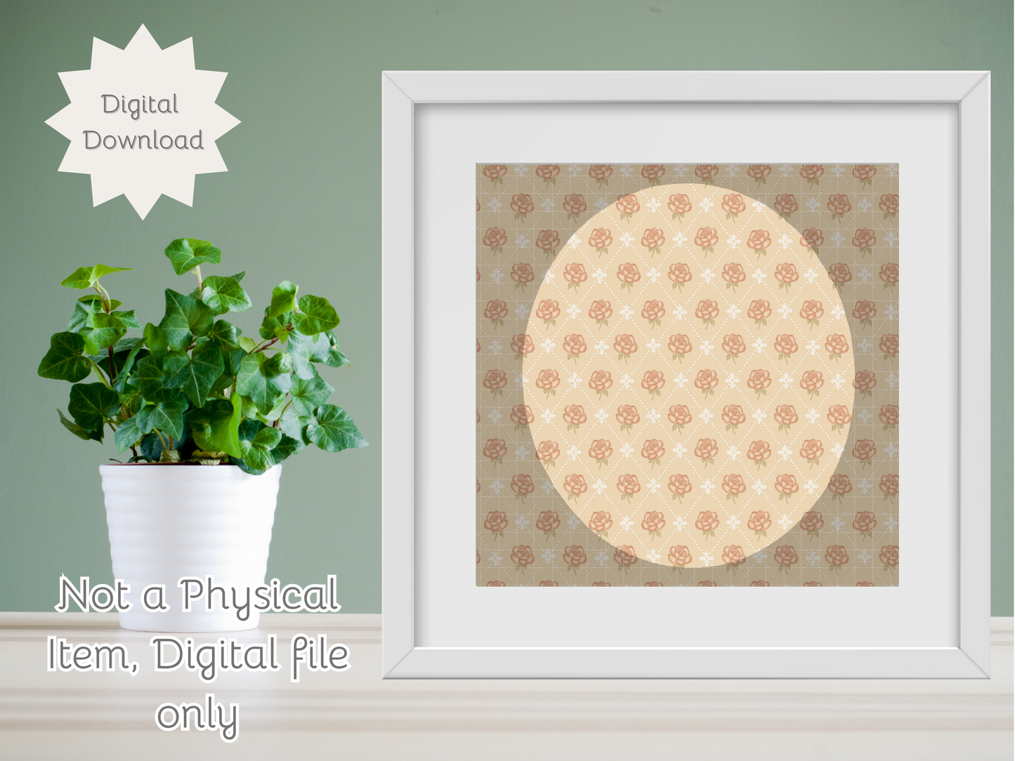 Rose Diamond Vintage Seamless PNG 20oz Skinny Tumbler Wrap | Sublimation 300 DPI Straight Tumbler Wrap | PNG Digital Wrap Digital Download