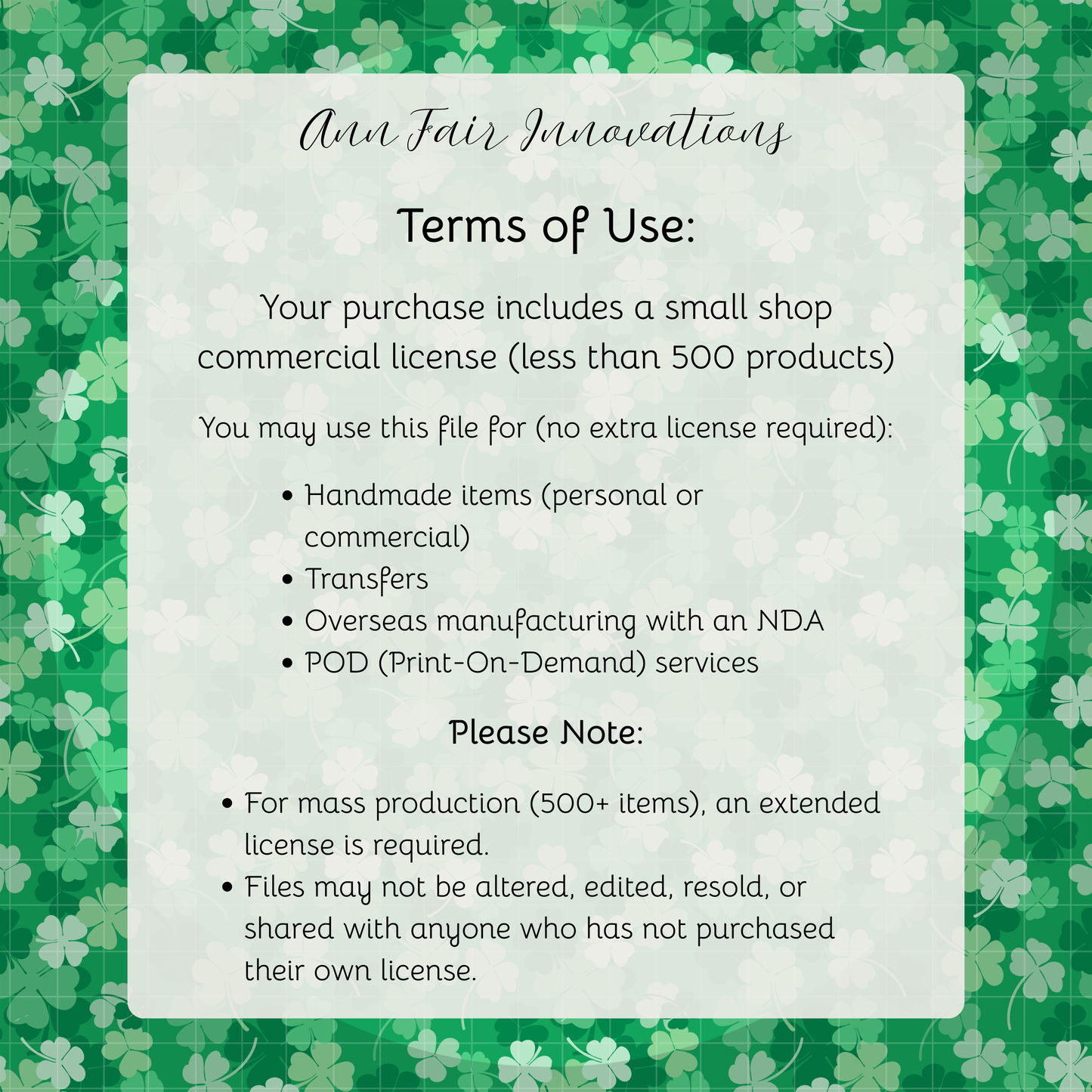 Clover Patch Complete Collection Bundle Seamless Hand Drawn Digital Pattern | 300 DPI PNG | Instant Download