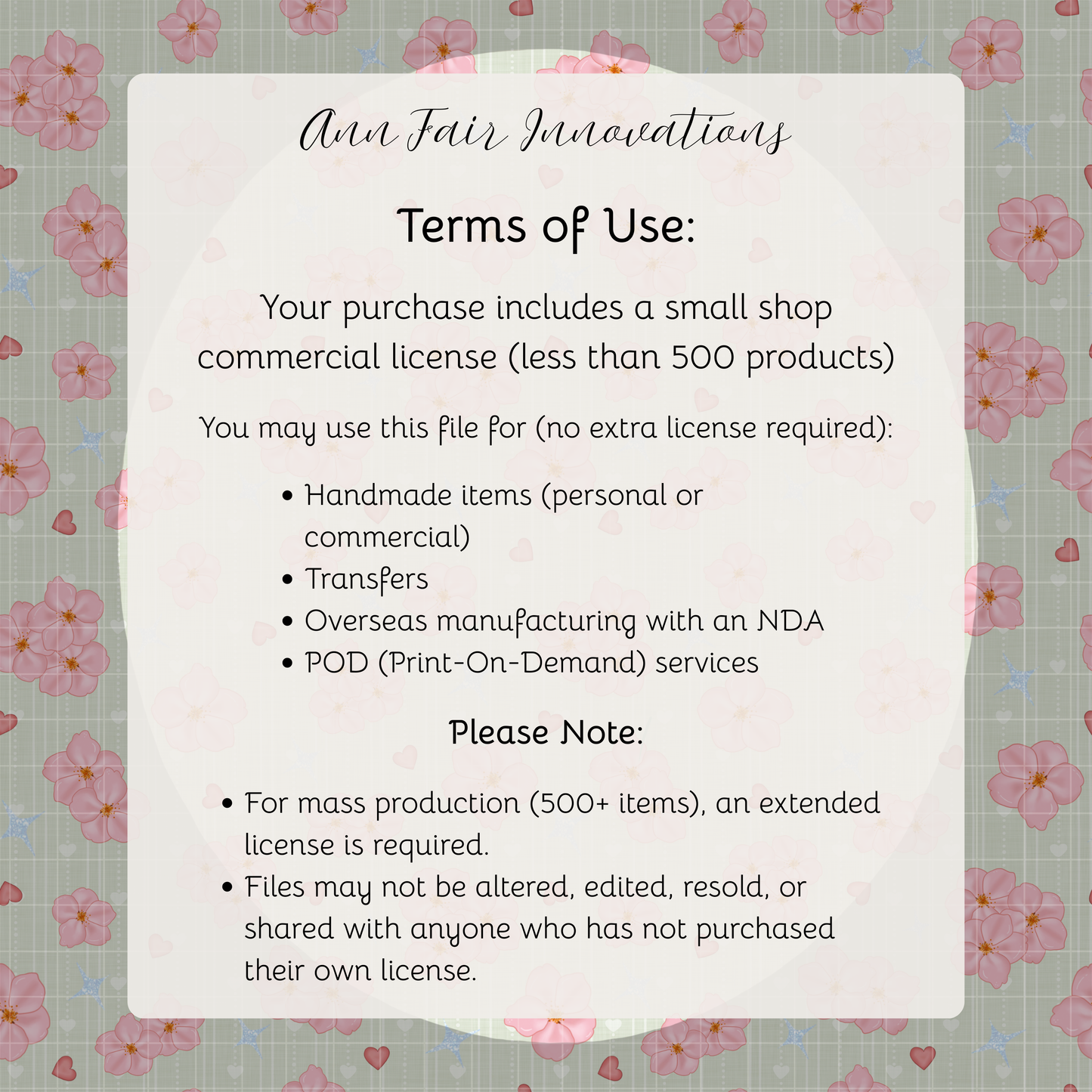 Cherry Blossoms Seamless Hand Drawn Digital Pattern | 300 DPI PNG | Instant Download