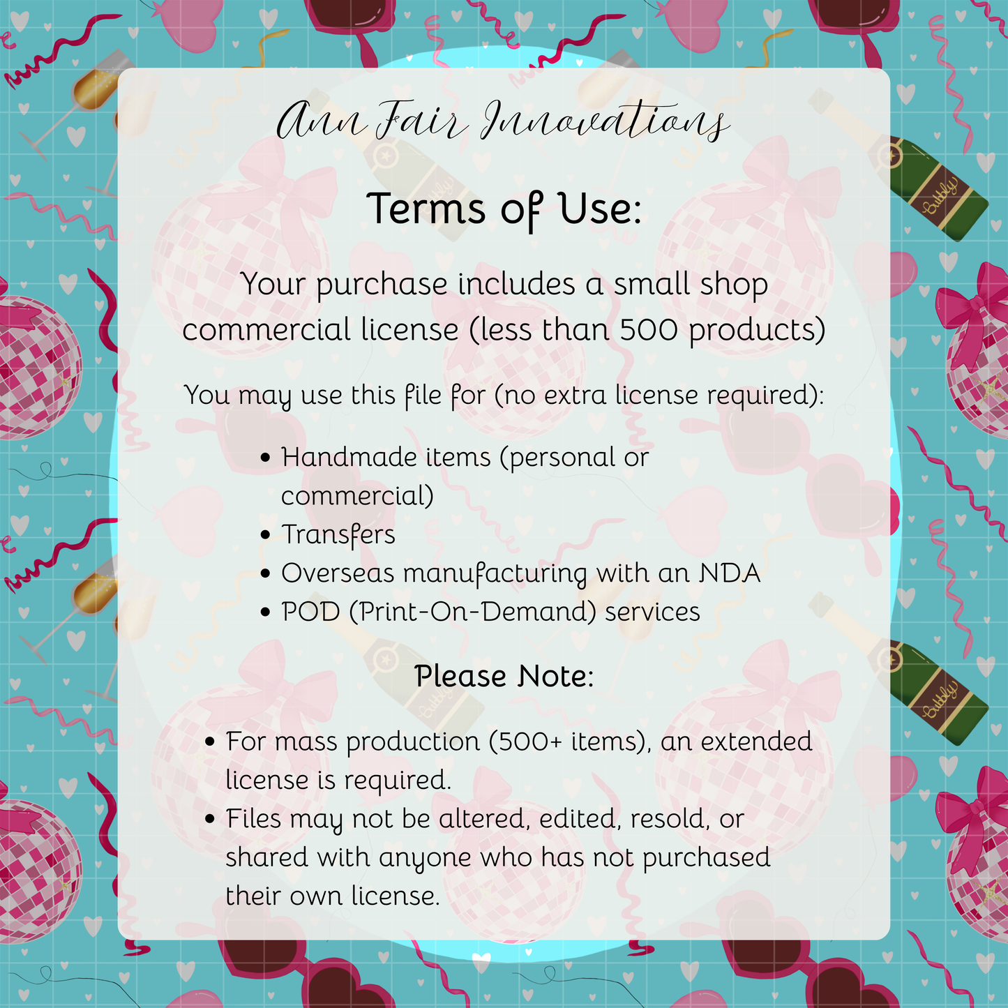 Disco Valentine Seamless Hand Drawn Digital Pattern | 300 DPI PNG | Instant Download