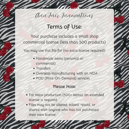 Zebra Print and Cherries Seamless Hand Drawn Digital Pattern | 300 DPI PNG | Instant Download