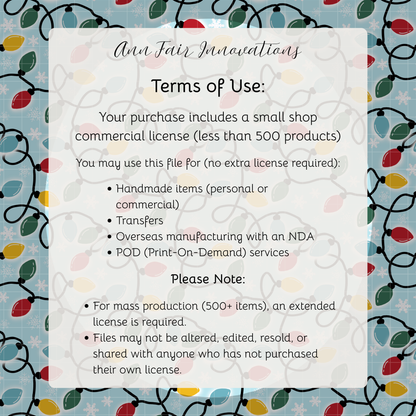 Retro Christmas Lights Seamless Hand Drawn Digital Pattern | 300 DPI PNG | Instant Download