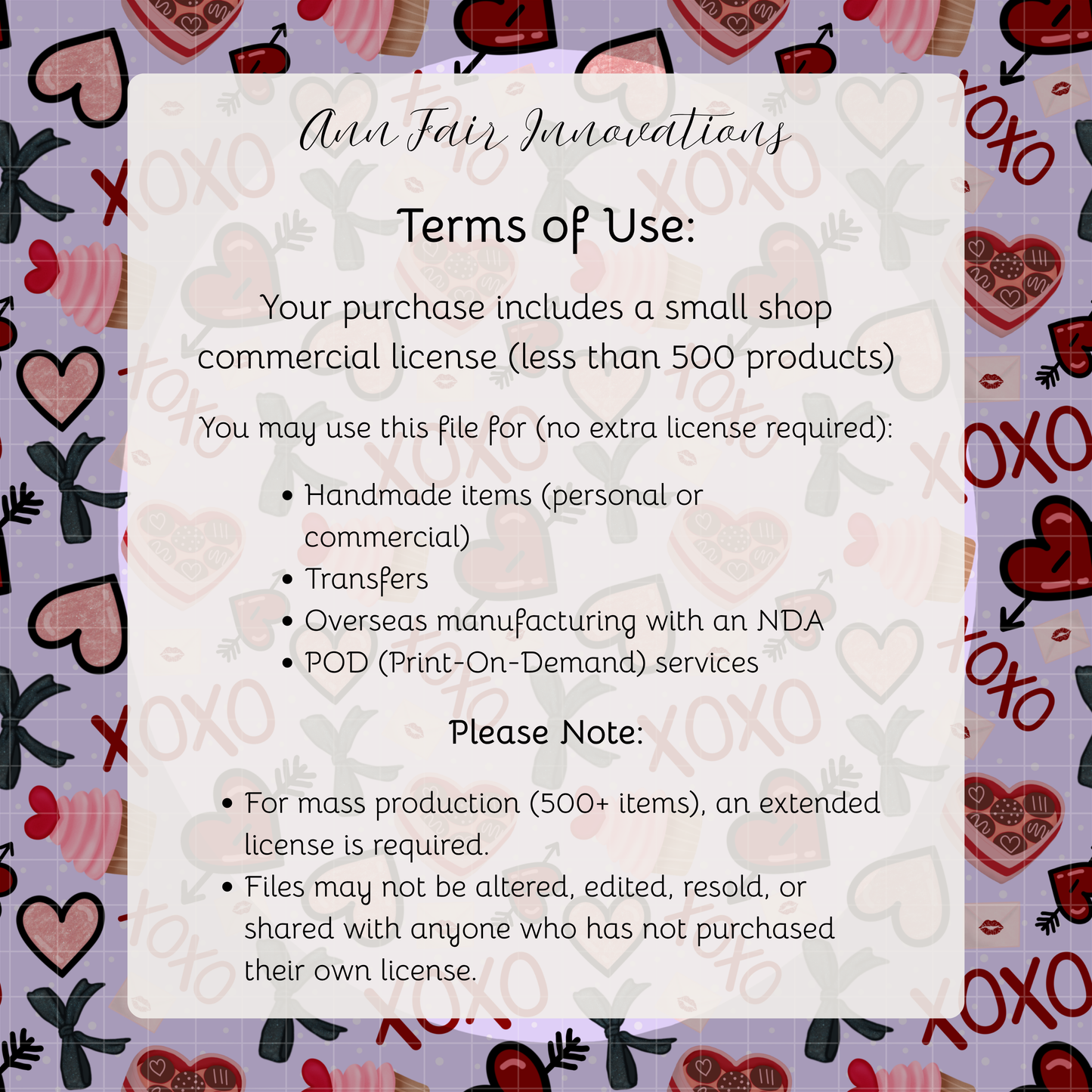 Valentine XOXO Seamless Hand Drawn Digital Pattern | 300 DPI PNG | Instant Download