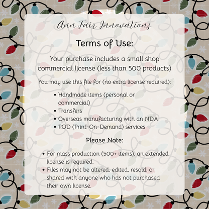 Vintage Christmas Lights Seamless Hand Drawn Digital Pattern | 300 DPI PNG | Instant Download