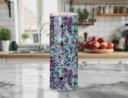 Spooky Spider Webs Seamless PNG 20oz Skinny Tumbler Wrap | Sublimation 300 DPI Straight Tumbler Wrap | PNG Digital Wrap Digital Download