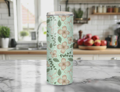 Petal Garden Seamless PNG 20oz Skinny Tumbler Wrap | Sublimation 300 DPI Straight Tumbler Wrap | PNG Digital Wrap Digital Download