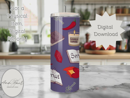 My Smutty Valentine Seamless PNG 20oz Skinny Tumbler Wrap | Sublimation 300 DPI Straight Tumbler Wrap | PNG Digital Wrap Digital Download