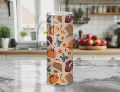 Autumn Cowgirl Seamless PNG 20oz Skinny Tumbler Wrap | Sublimation 300 DPI Straight Tumbler Wrap | PNG Digital Wrap Digital Download
